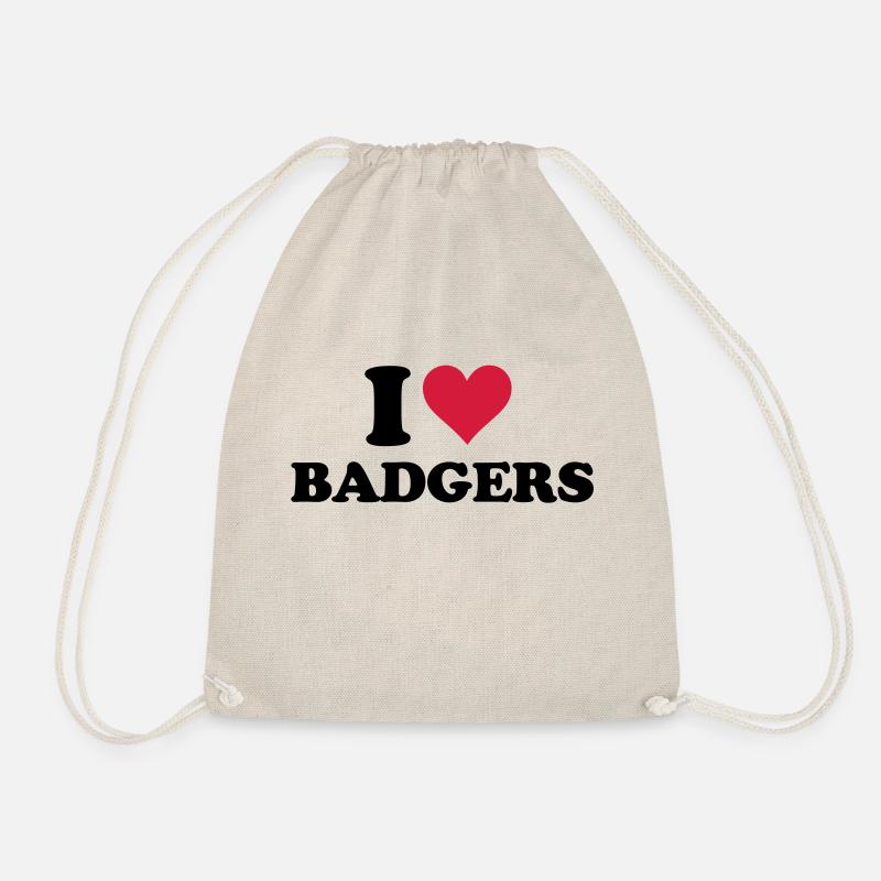 I Heart Badgers - Turnbeutel - Natur