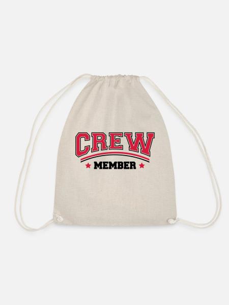 Cool Crew Member Logo Design - Drawstring Bag - nature
