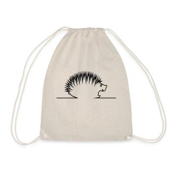 Igel / hedgehog (1c) - Drawstring Bag - nature - Front