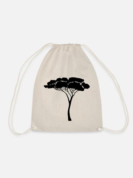 African Tree Silhouette Africa Nature Trees - Drawstring Bag - nature