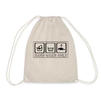 Hand Wash Only ! - Drawstring Bag - nature - Front