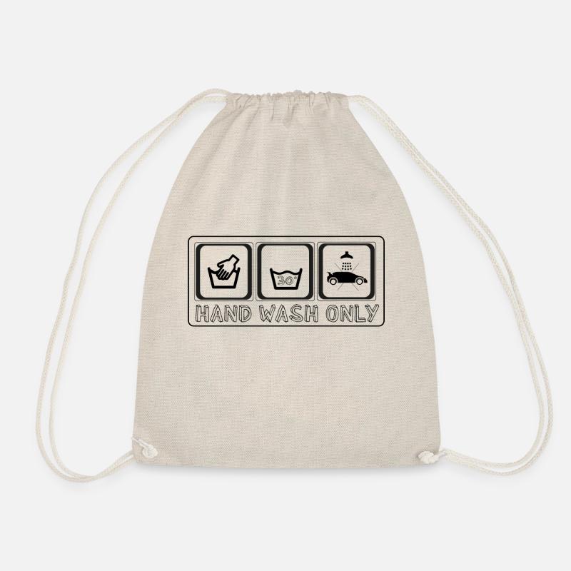 Hand Wash Only ! - Drawstring Bag - nature