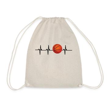 basketball heartbeat - Drawstring Bag - nature - Front