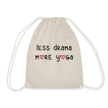 less drama more yoga sport fitness saying English - Drawstring Bag - nature - Front