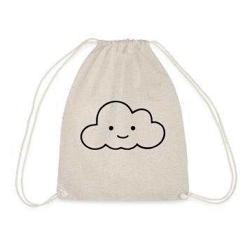 Sweet cloud with face Sweet cloud vector - Drawstring Bag - nature - Front