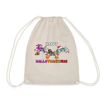 Happy Hallothankmas Game Controller - Drawstring Bag - nature - Front