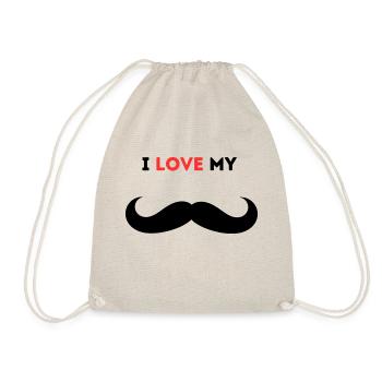 I love my Mustache - Turnbeutel - Natur - Vorne