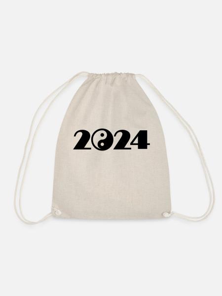 2024 Ying Yang, Gleichgewicht, Yoga Symbol - Turnbeutel - Natur