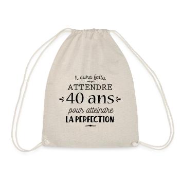 Anniversaire 40 ans - Sac de sport léger - nature - Devant