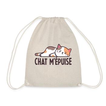 Chat m'épuise Cadeau Humour Femme Homme - Sac de sport léger - nature - Devant