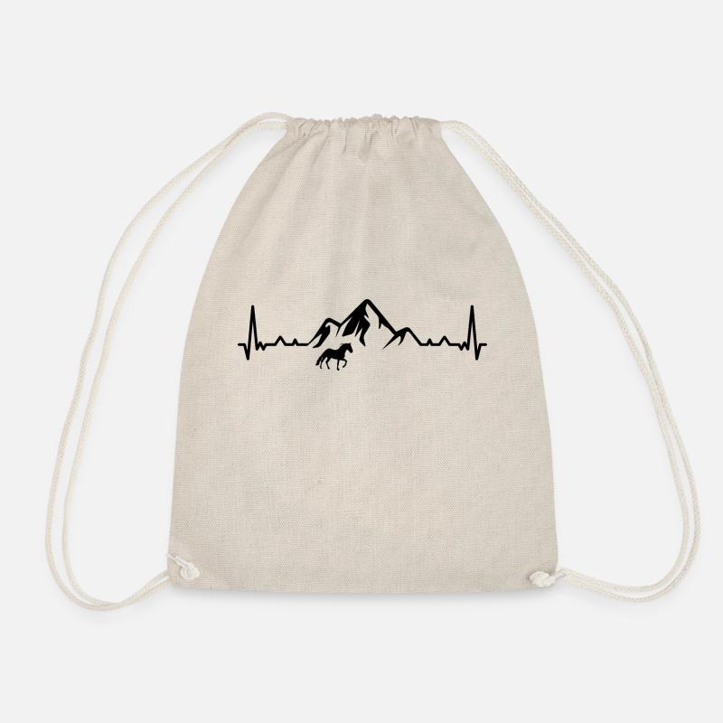 Heartbeat-Berg 1 und Pferd - (2) - Turnbeutel - Natur