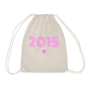 Born in 2015 girl - Drawstring Bag - nature - Front