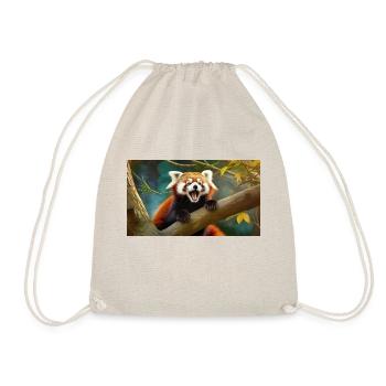 Cute animals chilling – red panda - Drawstring Bag - nature - Front