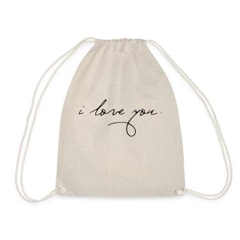 i love you - Drawstring Bag - nature - Front