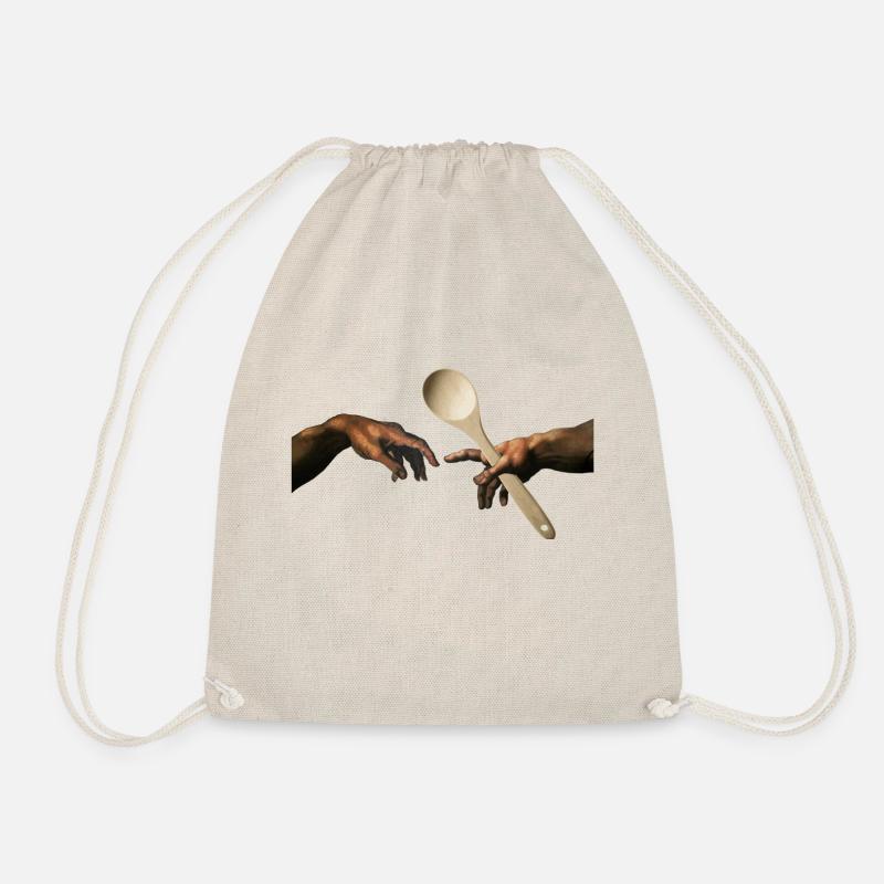 Michelangelo wooden spoon - Drawstring Bag - nature