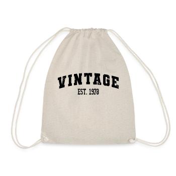 Vintage Est. 1978 45th Birthday Men Women 45 Years - Drawstring Bag - nature - Front