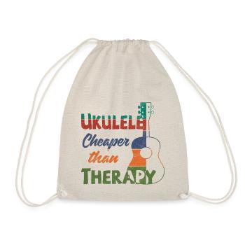 Ukulele! Cheaper than therapy - Turnbeutel - Natur - Vorne