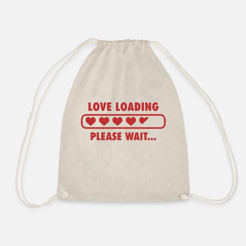 LIEBE LOADING Bitte warten - Valentinstag - Turnbeutel - Natur