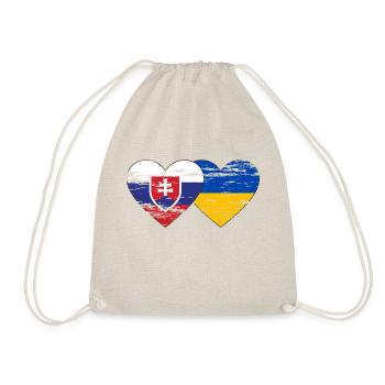 Slowakei Ukraine Flagge Herz used - Turnbeutel - Natur - Vorne