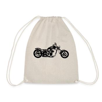 Chopper // Bobber // Motorrad - Turnbeutel - Natur - Vorne