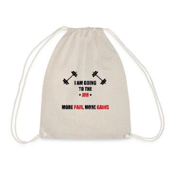 Going to the Jim - More Pain, More Gains - Fitness - Turnbeutel - Natur - Vorne