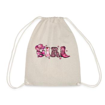 Cowboy Funny Women Hat Wild Western Rodeo Music - Drawstring Bag - nature - Front