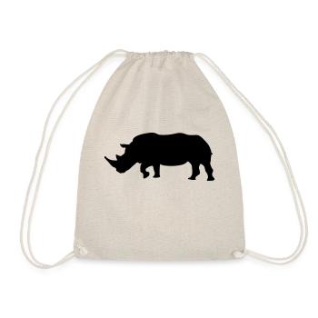 rhino silhouette design - Turnbeutel - Natur - Vorne