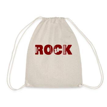 Lettering ROCK - Drawstring Bag - nature - Front