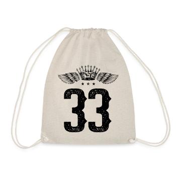 33 Number crown - Drawstring Bag - nature - Front