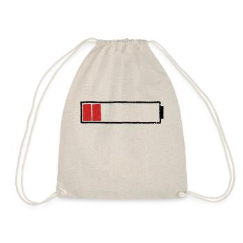 Battery empty and discharged charging bar - Drawstring Bag - nature - Front