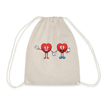 Hearts Couple se tenant la main - Sac de sport léger - nature - Devant