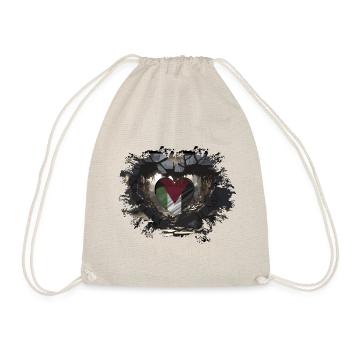 Free Palestina Heart - Drawstring Bag - nature - Front