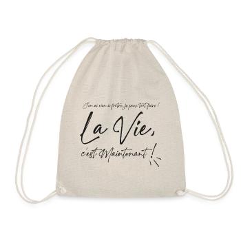 Rien à foutre, la vie c'est maintenant Noir - Sac de sport léger - nature - Devant