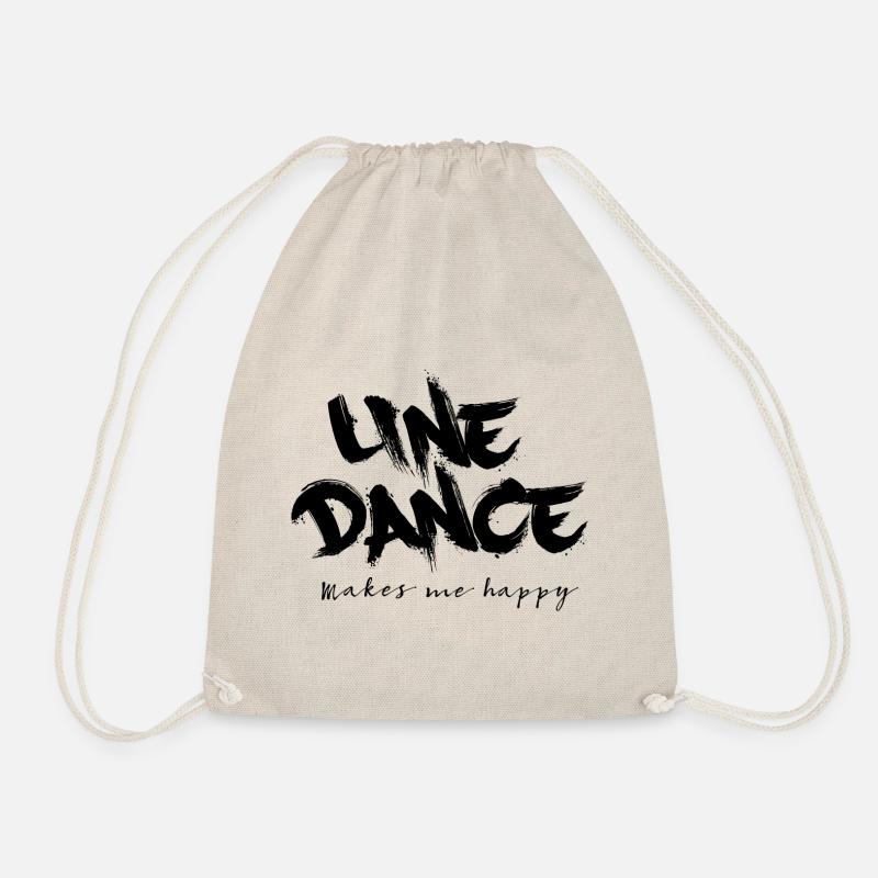 LINE DANCING, LINE DANCE MAKES ME HAPPY - Turnbeutel - Natur