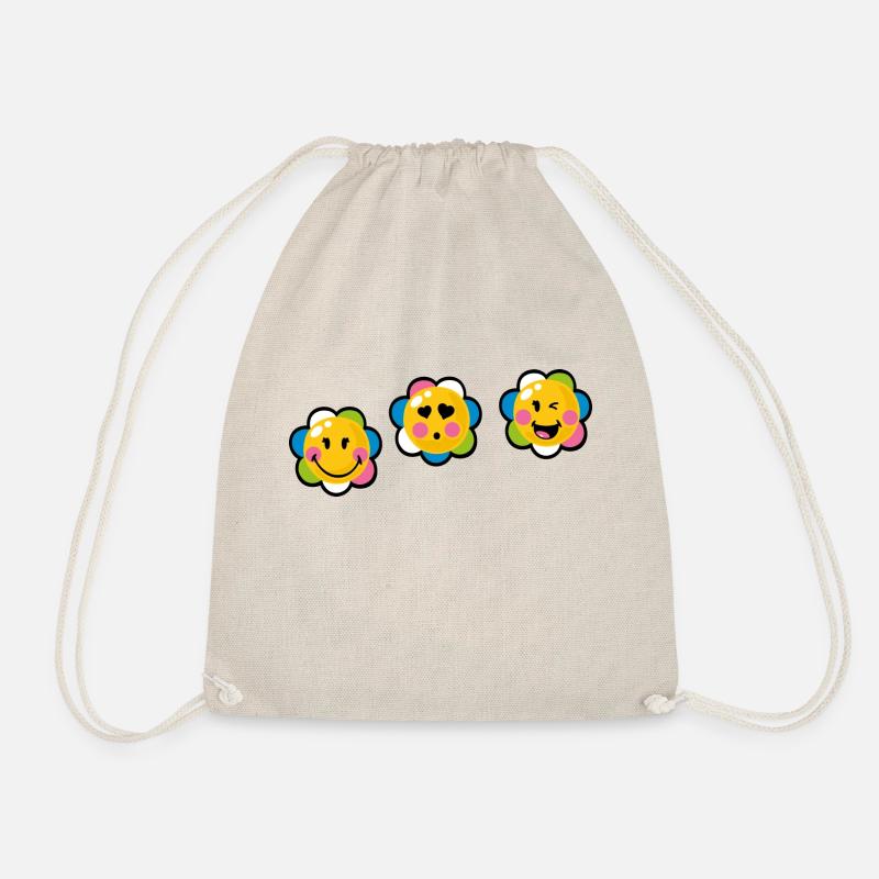Smiley Kawaii Flower - Turnbeutel - Natur