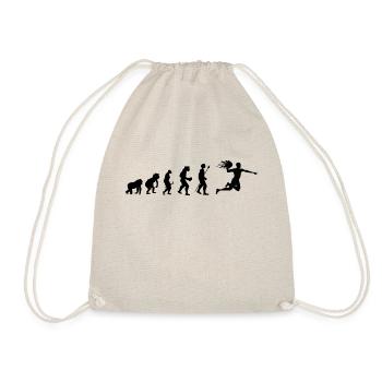 Handball Evolution Geschenkidee - Turnbeutel - Natur - Vorne