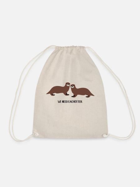 We need eachotter - Drawstring Bag - nature