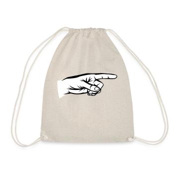Zeigefinger, Hand, Da lang, Zeiger, Du bist - Turnbeutel - Natur - Vorne