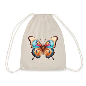 Colorful butterfly drawing - Drawstring Bag - nature - Front