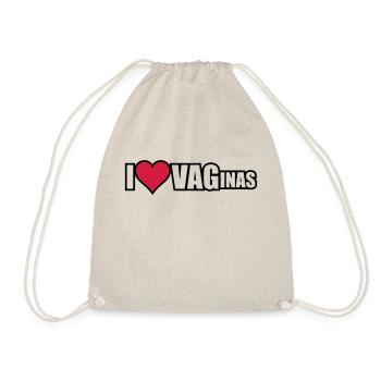 I LOVE VAGINAS - Drawstring Bag - nature - Front
