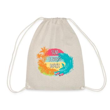 Feel the rhythm of the sun, surf, and beach. - Drawstring Bag - nature - Front