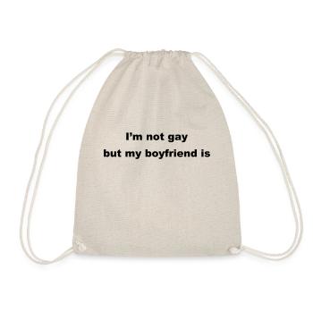 I'm not gay but my boyfriend is - Drawstring Bag - nature - Front