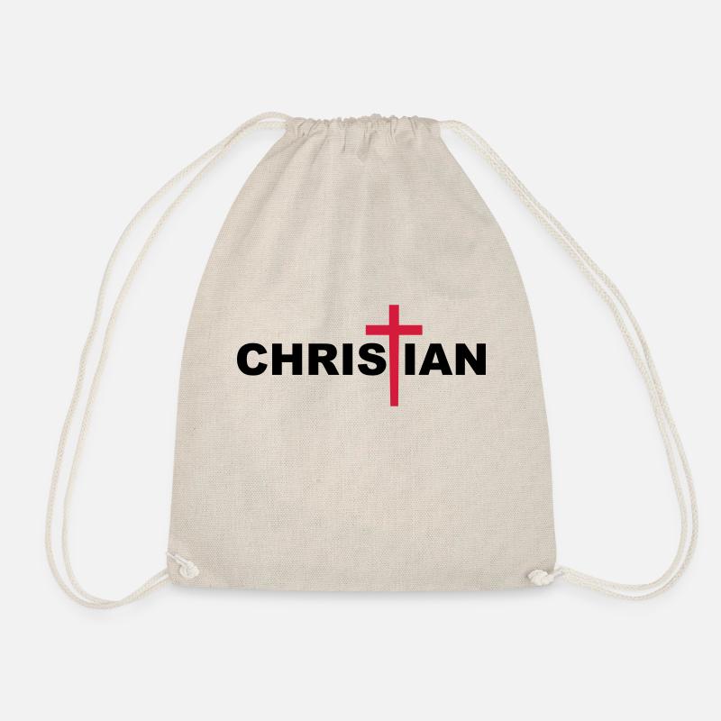 Christian Cross - Drawstring Bag - nature