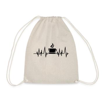 Cadeau drôle de battement de coeur de café ECG - Sac de sport léger - nature - Devant
