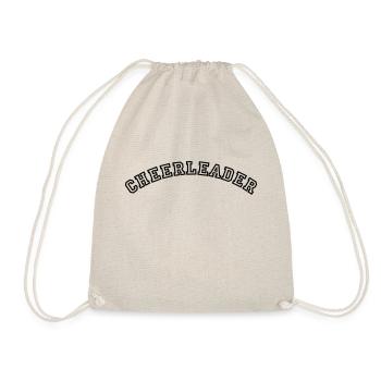 cheerleader curved college style logo - Drawstring Bag - nature - Front
