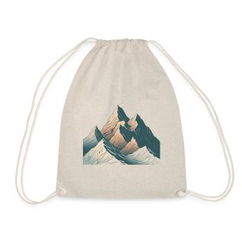 Minimalist mountain, alpine motif - Drawstring Bag - nature - Front