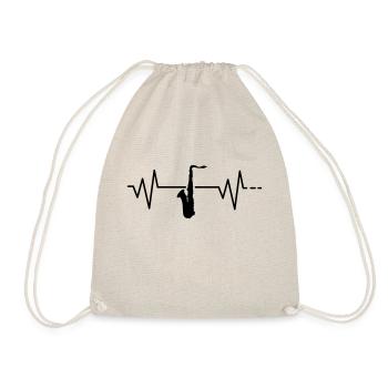 Heartbeat - saxophone, alto, tenor, pulse frequency - Drawstring Bag - nature - Front