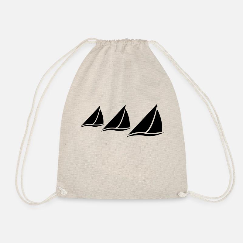 3 Sailing Boats Logo - Drawstring Bag - nature