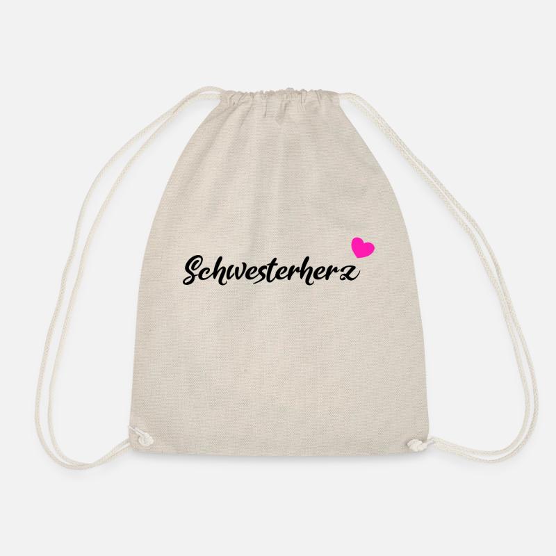 Schwesterherz Geschenk Black - Turnbeutel - Natur