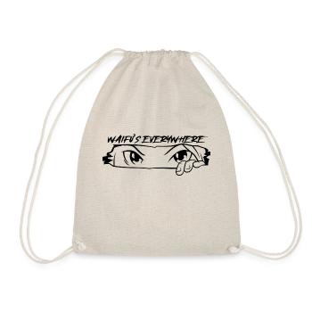 Waifus everywhere - Fun design for fans - Drawstring Bag - nature - Front